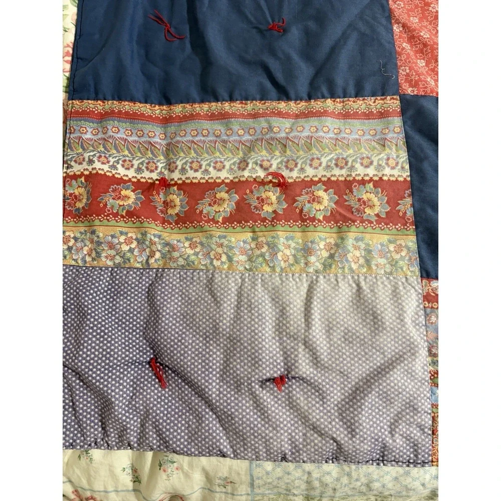 Vintage Handmade Multi-Color Patchwork Quilt 57